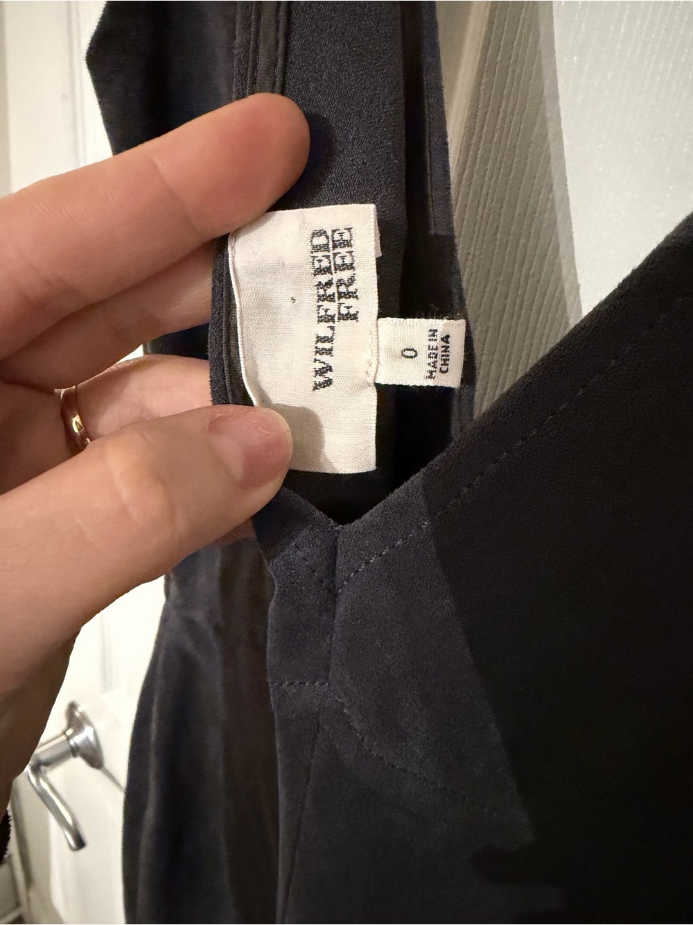Aritzia Charcoal Gray Suede V-Neck Mini Dress - Picture 3 of 3